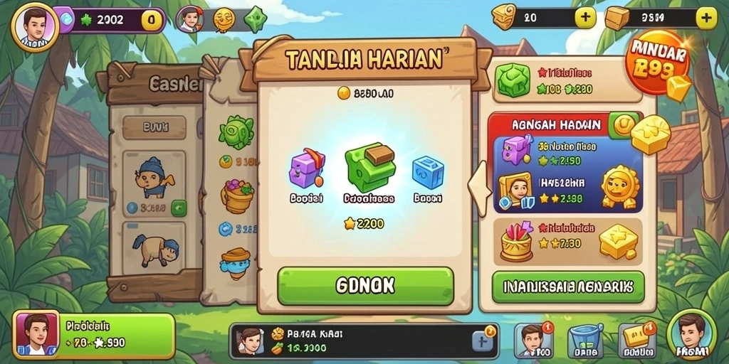Menampilkan berbagai karakter yang dapat dimainkan.