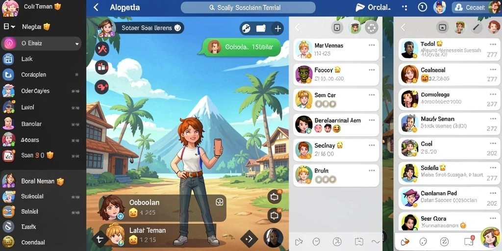 Fitur interaksi sosial antara pemain yang menarik.